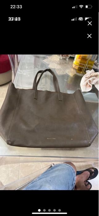 Bolso Massimo Dutti Marrón Cuero
