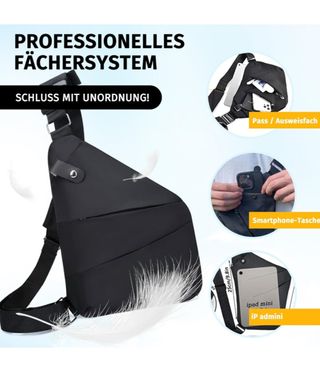 Bandolera antirrobo negra