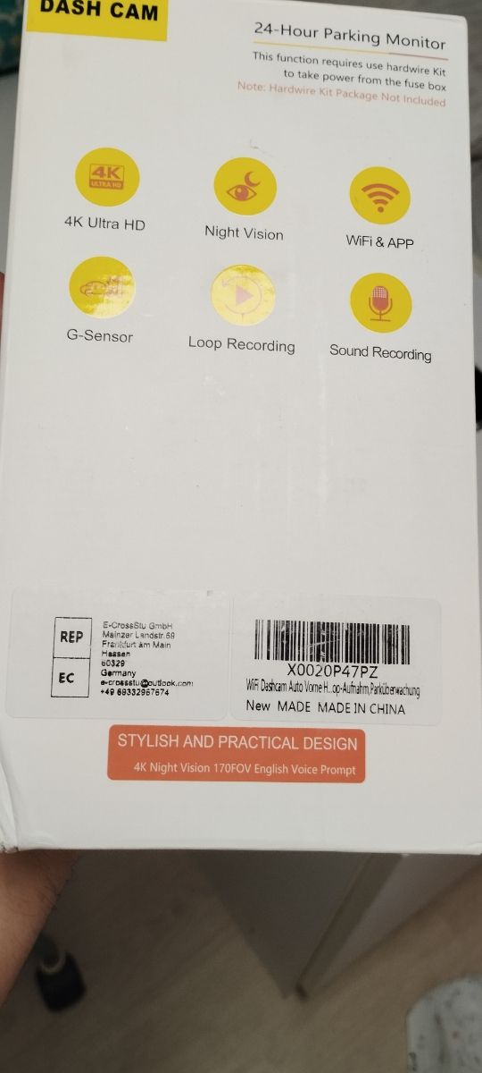 Cámara Coche 4K Ultra HD WiFi y cámara trasera