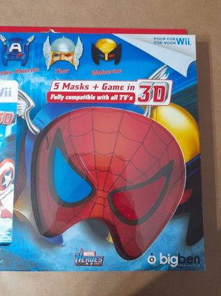 NUEVO.Juego Wii Marvel Super Heroes 3D+5 Máscaras 