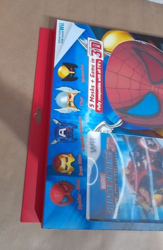NUEVO.Juego Wii Marvel Super Heroes 3D+5 Máscaras 
