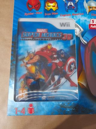 NUEVO.Juego Wii Marvel Super Heroes 3D+5 Máscaras 