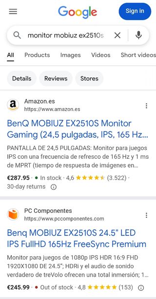 Monitor gaming BenQ Mobiuz EX2510S 165hz IPS
