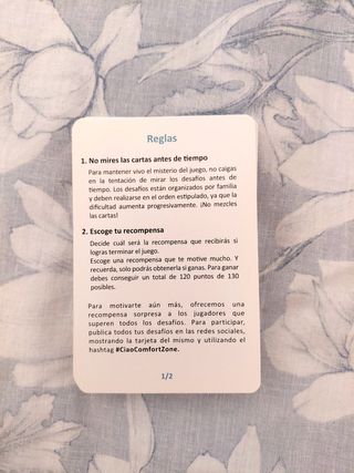 Juego de cartas reto personal Ciao Comfort Zone