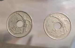 2 Monedas 25 Pesetas Barcelona 1990