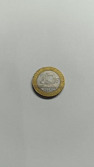Moneda 10 Francos Franceses 1991