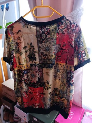 Blusa floreada multicolor talla 4XL
