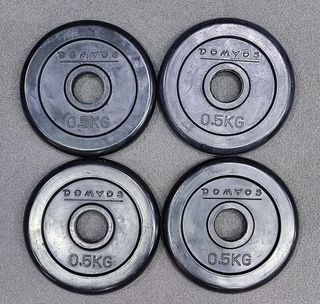 Discos de pesa goma 0.5kg (4 unidades)
