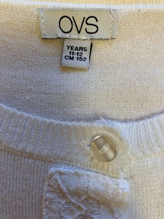 Cardigan bianco OVS ragazza Tg 12 anni