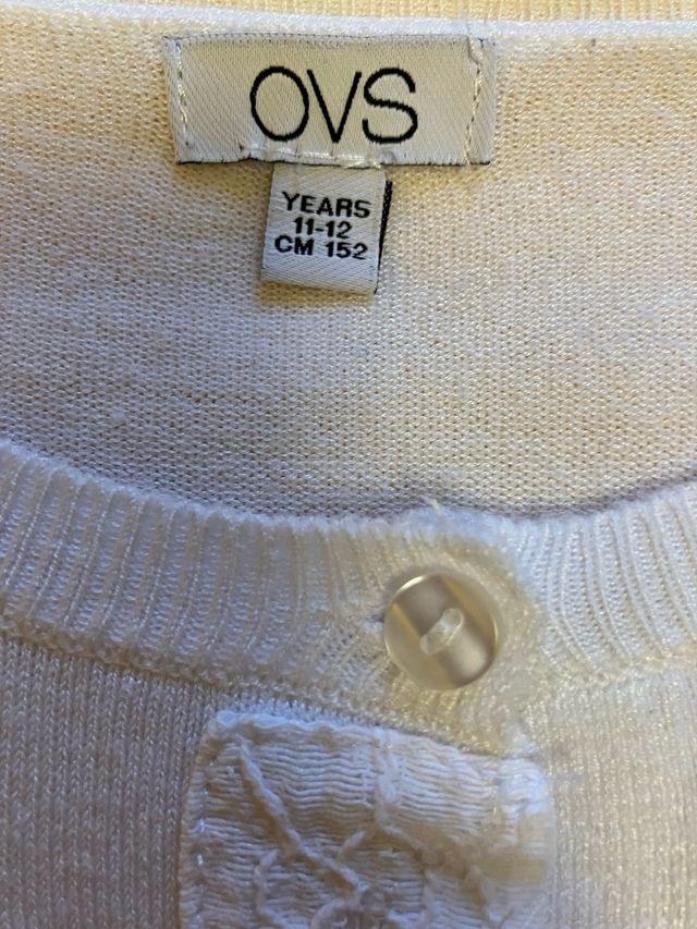 Cardigan bianco OVS ragazza Tg 12 anni