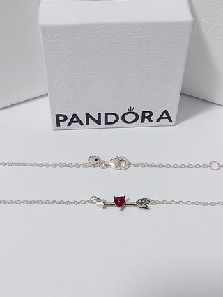 Collar Pandora Corazón Flecha Plata