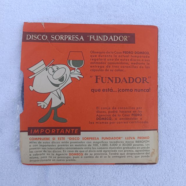 Disco Vinilo 45 RPM Fundador Valses