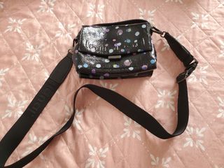 Bolso Desigual Negro con Lunares Multicolor