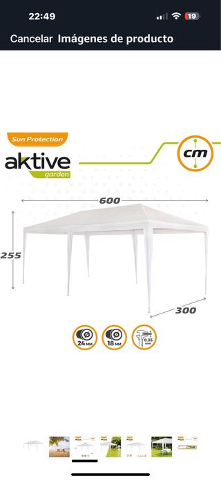 Gazebo bianco da giardino AKTIVE
