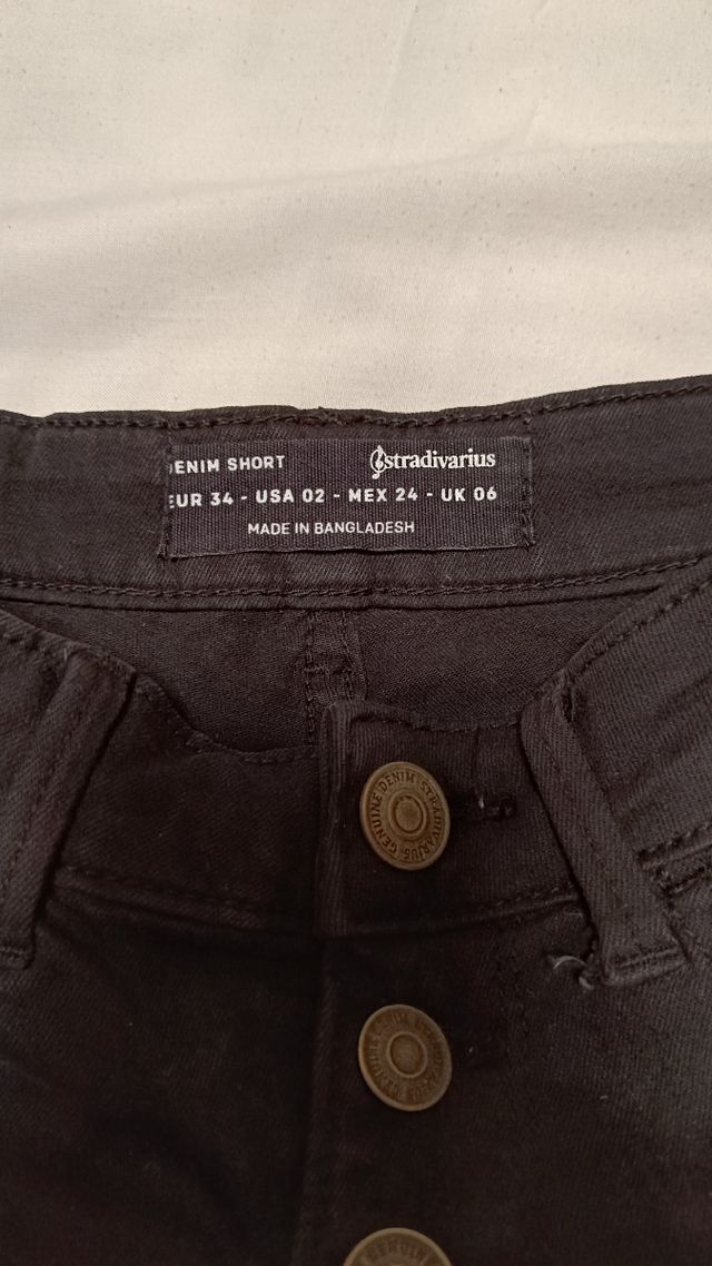 Shorts vaqueros Stradivarius negros talla 34