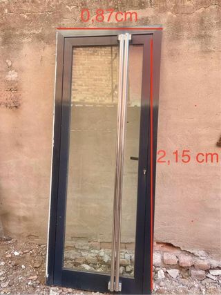 Puerta aluminio con cristal 0,87x2,15m