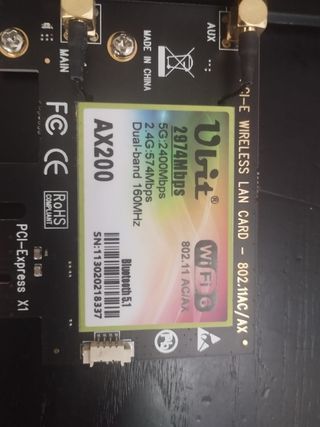 Scheda Wireless Ubit AX200 + Bluetooth 5.1