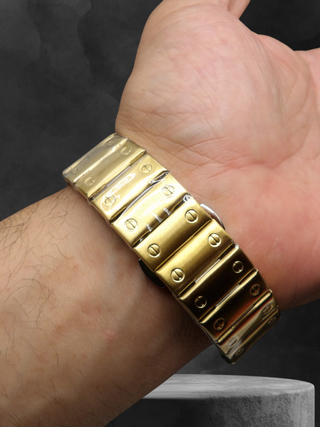 Orologio Uomo Acciaio Gold Black 40mm Stile Santos