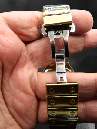 Orologio Uomo Acciaio Gold Black 40mm Stile Santos