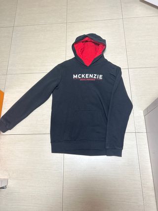 Sudadera McKenzie Negra con Capucha Roja