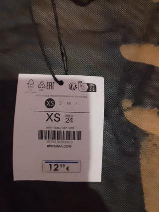 Camiseta Bershka Malla Estampada XS