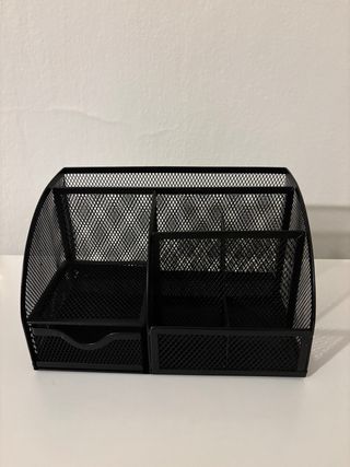 Organizer da scrivania in metallo nero