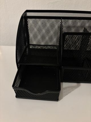 Organizer da scrivania in metallo nero