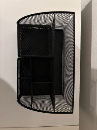Organizer da scrivania in metallo nero