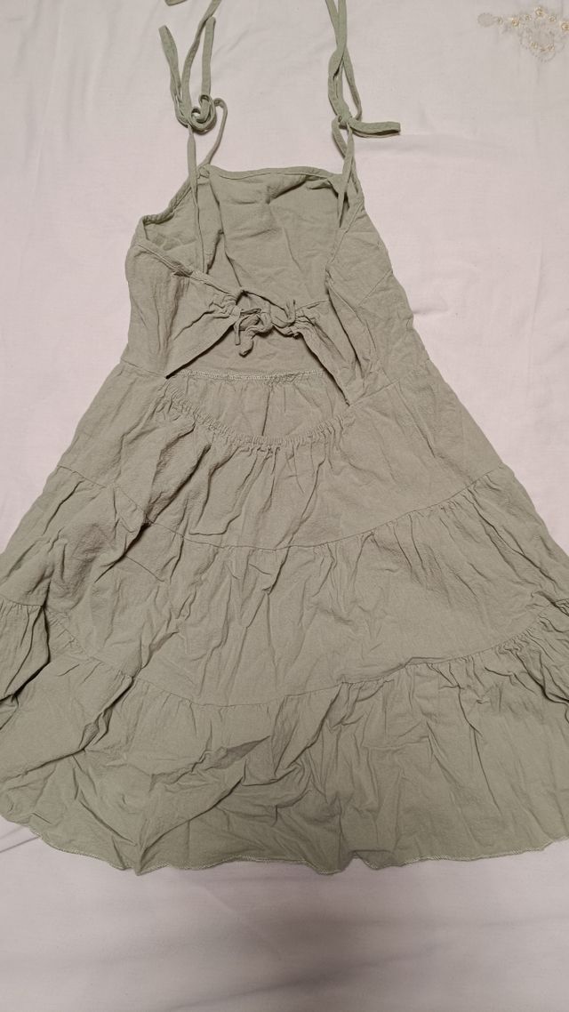 Vestido verde claro corto tirantes S