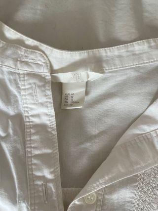 Camisa H&M blanca bordada mujer