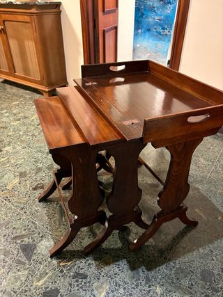 Mesa auxiliar vintage de madera