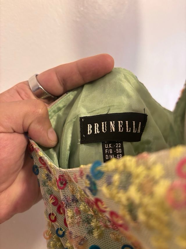 Blusa verde lentejuelas multicolor