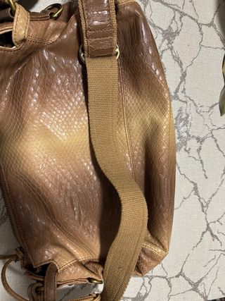 Borsa donna pelle marrone e oro