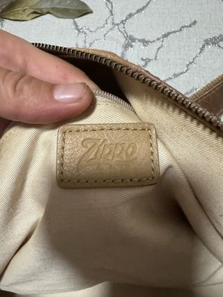 Borsa donna pelle marrone e oro