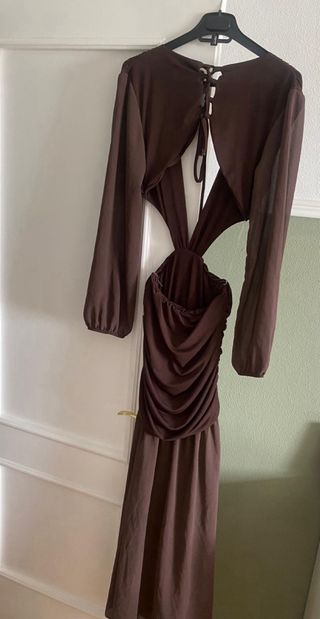 Vestido largo elegante marrón