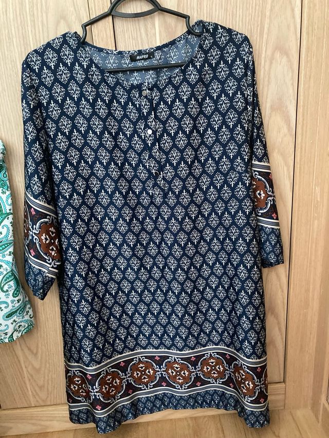 Vestido MAPRO Talla M Azul y Marrón