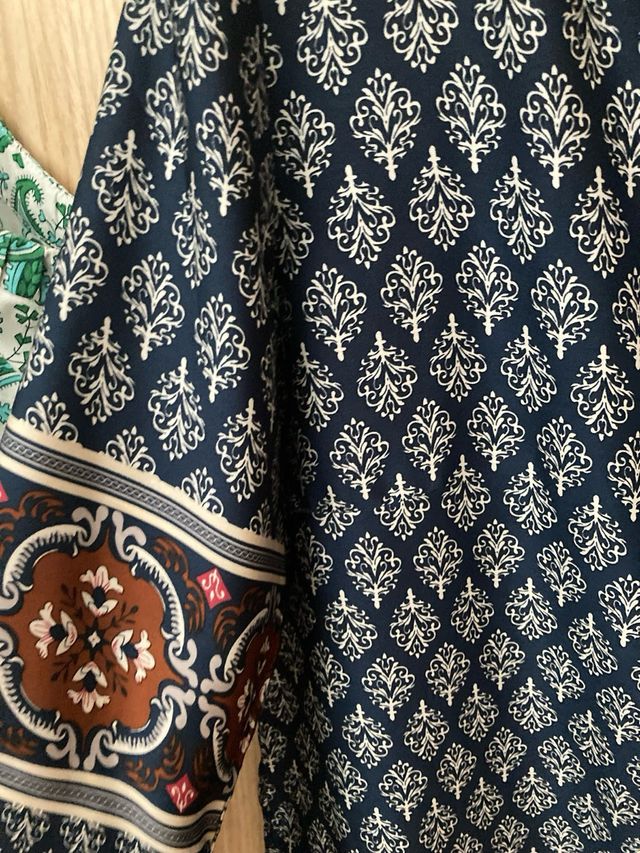 Vestido MAPRO Talla M Azul y Marrón