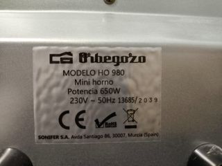 Mini horno tostador Orbegozo negro