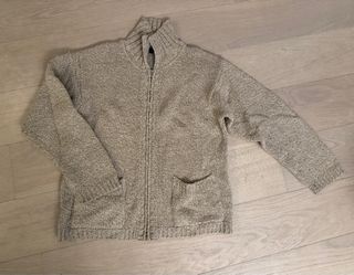 Maglione uomo beige con zip