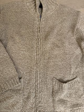 Maglione uomo beige con zip
