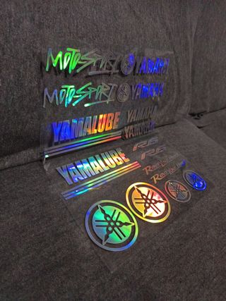 Pegatinas Vinilo Moto Yamaha Yamalube Holográficas