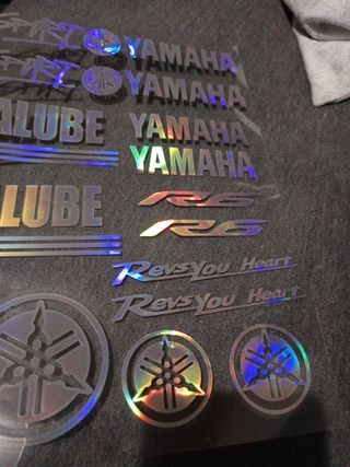 Pegatinas Vinilo Moto Yamaha Yamalube Holográficas