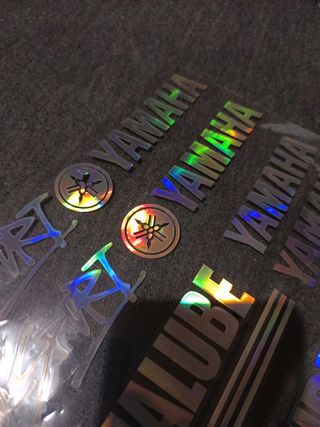 Pegatinas Vinilo Moto Yamaha Yamalube Holográficas