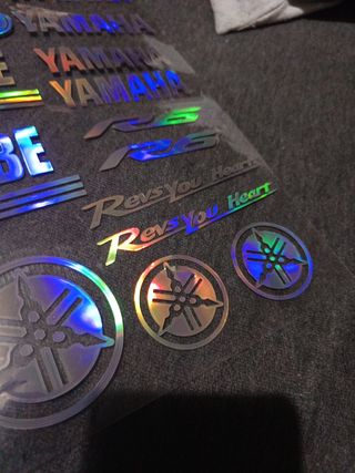 Pegatinas Vinilo Moto Yamaha Yamalube Holográficas