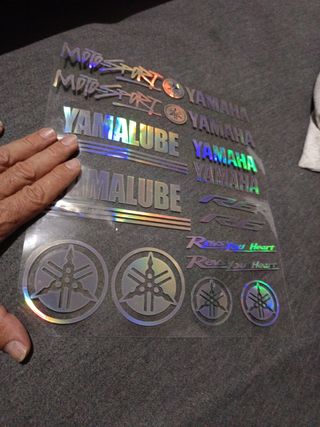 Pegatinas Vinilo Moto Yamaha Yamalube Holográficas