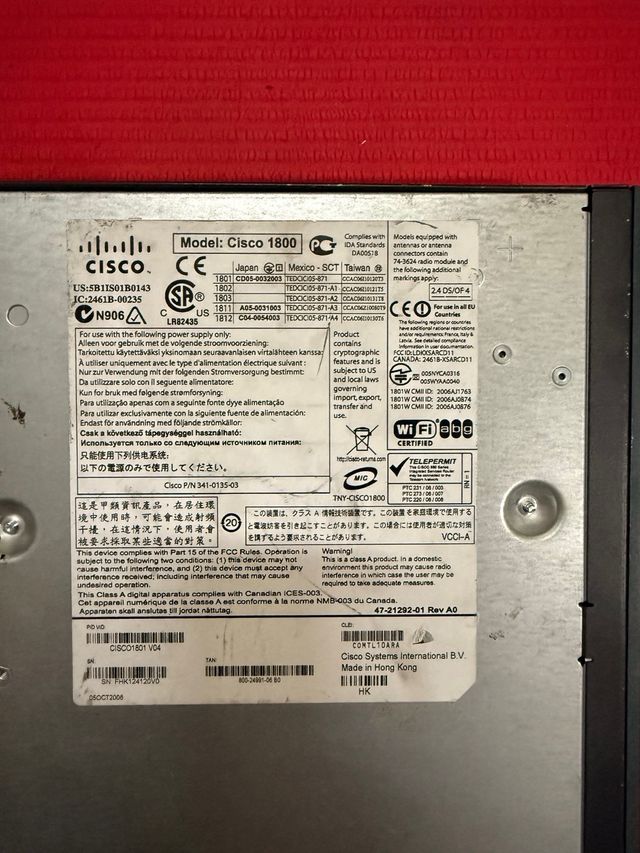 Cisco 1801-M – Router Profesional 8p FE | 15€