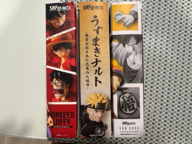Figuras SHFiguarts Goku, Luffy y Naruto