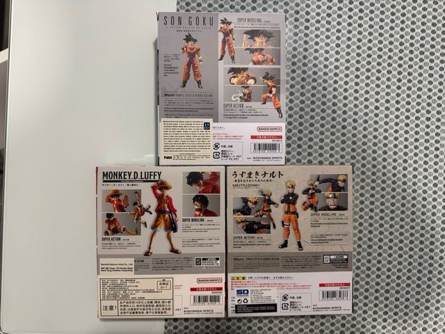 Figuras SHFiguarts Goku, Luffy y Naruto