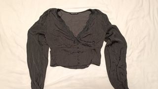 Blusa Stradivarius Negra Talla M