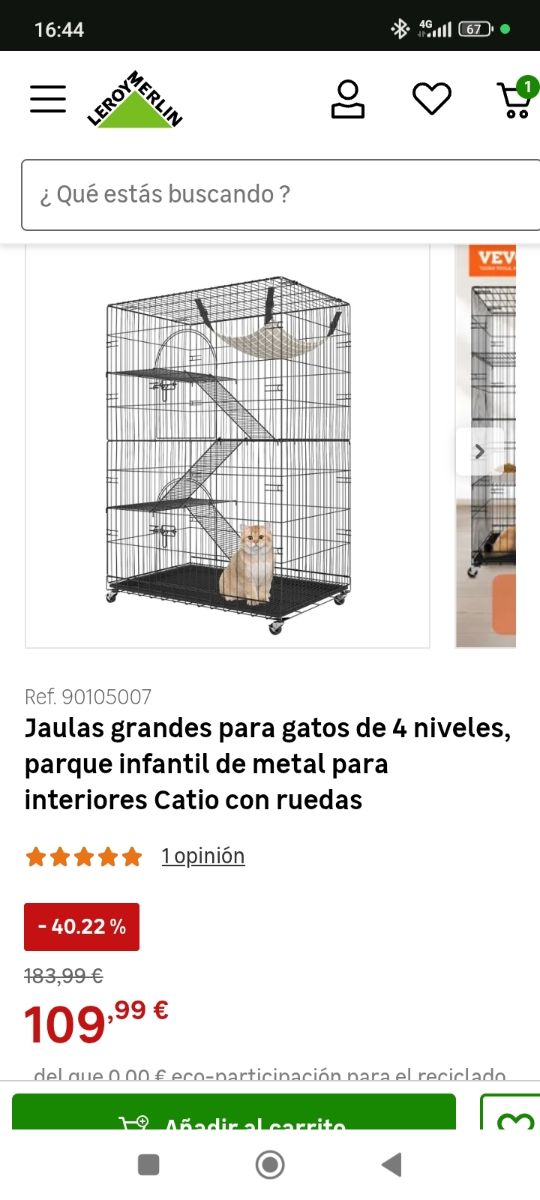 Jaula grande para gatos 4 niveles